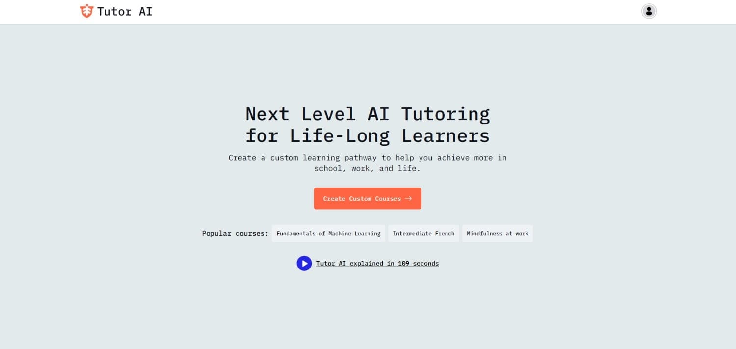 tutor ai interface