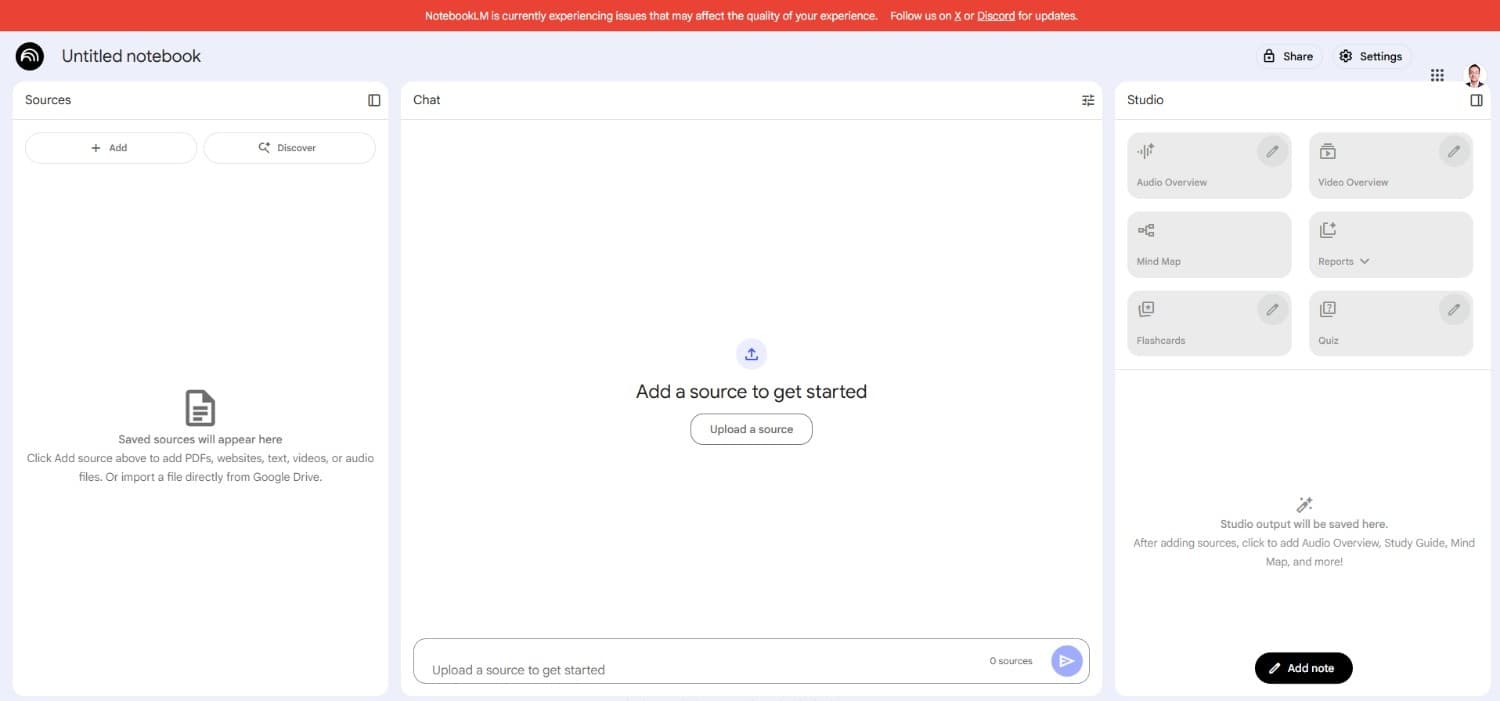 notebooklm interface